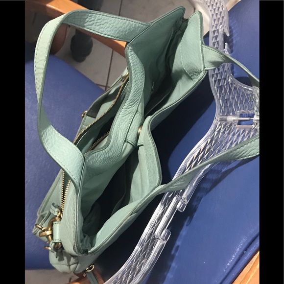 🎉Host Pick🎉Fossil mint leather Erin fold-over tote/crossbody - Picture 7 of 16